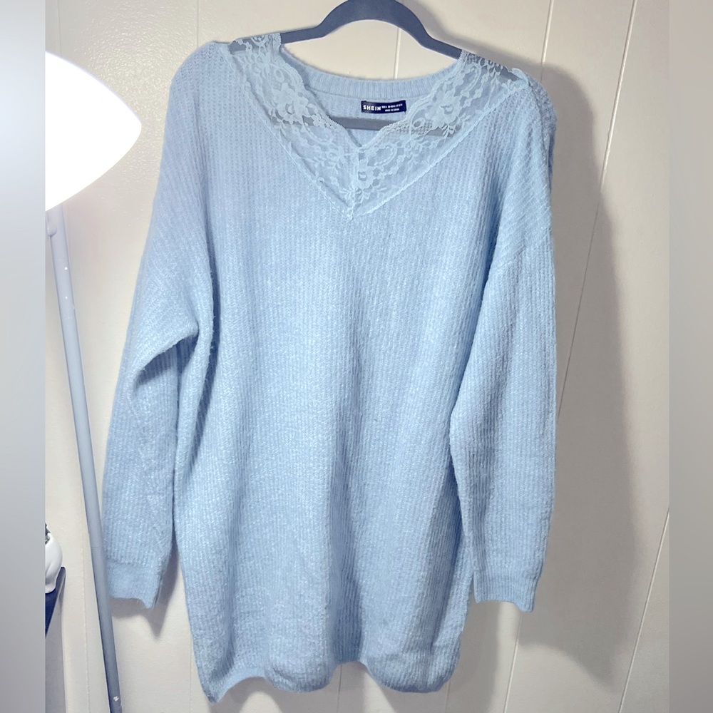 Light blue sweater dress
